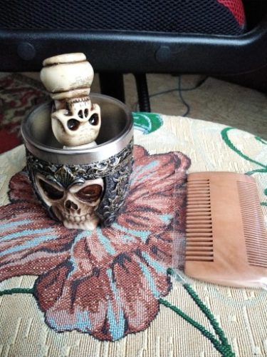 Skull Shaving Brush Foaming Soap Bowl Set photo review
