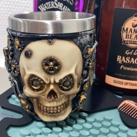 Skull Shaving Brush Foaming Soap Bowl Set photo review