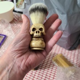 Skull Shaving Brush Foaming Soap Bowl Set photo review